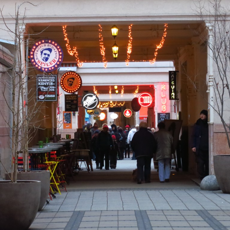 At the Gozsdu Square, full of bars and clubs