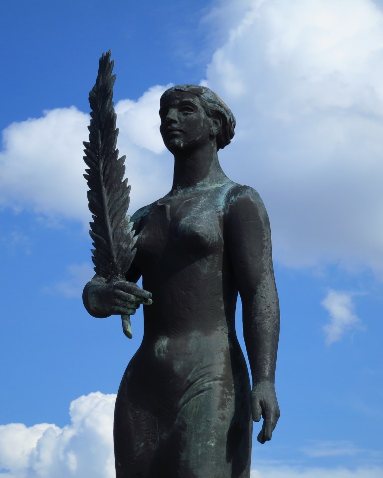 One of the very few female statues