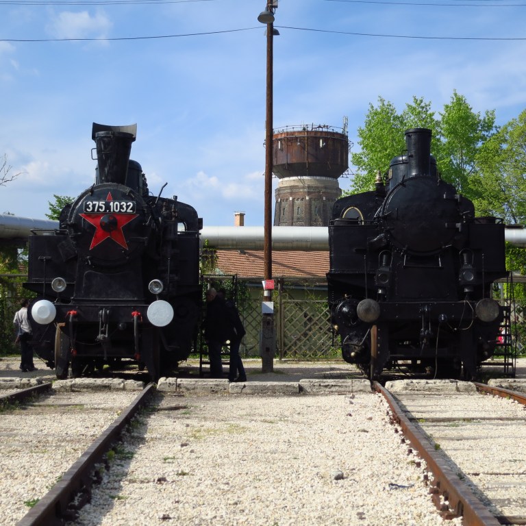 Two of many historical steam locomotives